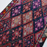 Red Navy Blue Turkish Runner Rug 76x283Cm SK 18873