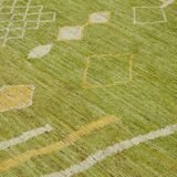 Handmade Turkish One of a Kind 203 cm x 303 cm Green Wool Carpet