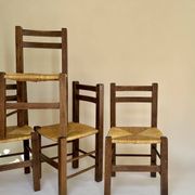 Set de quatre chaises paysannes paillées