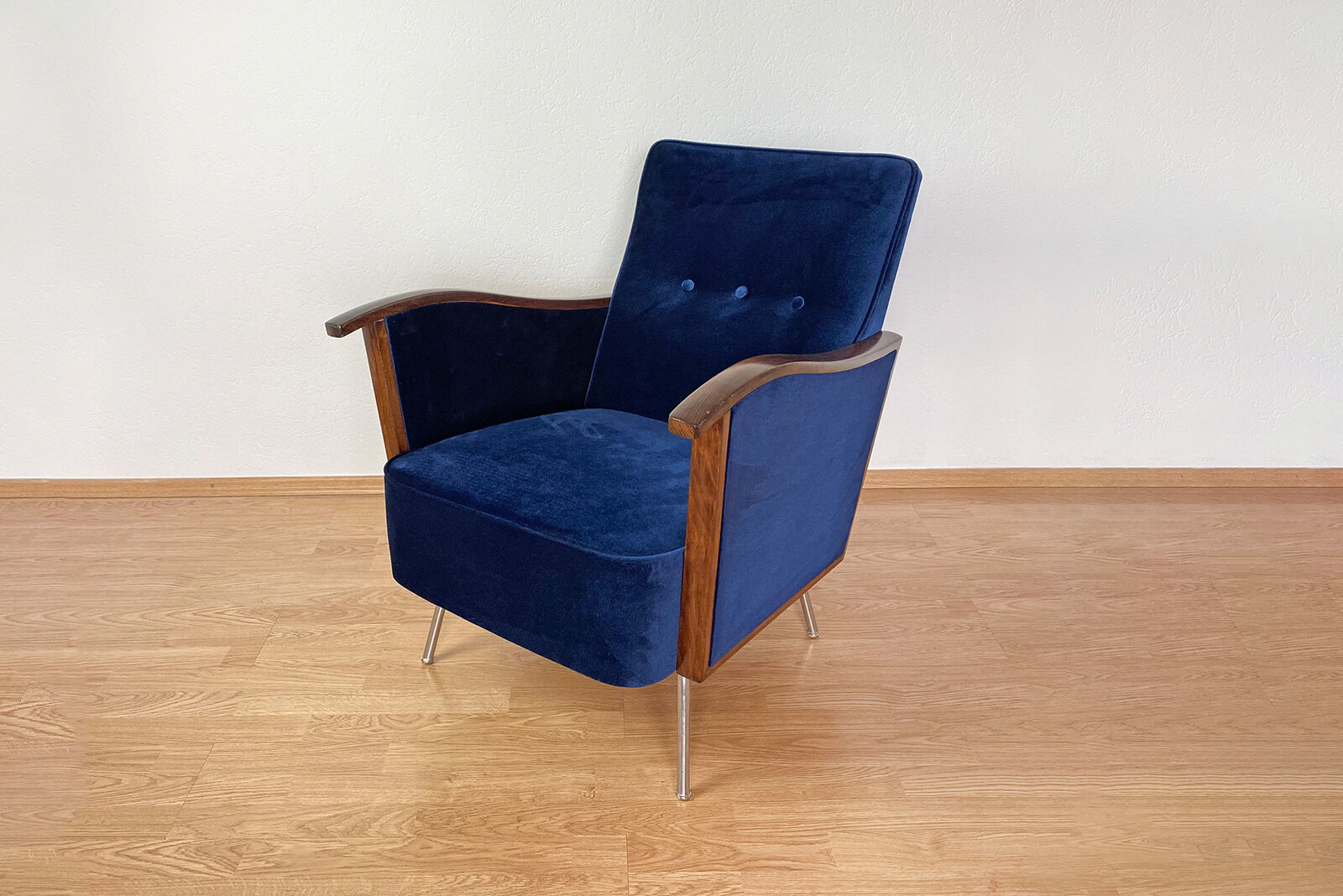 Restored Bauhaus Tubular Armchair Pair From 60's / Set Of 2 / Renovated / Chair / Furniture / Velvet
