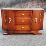 Low art deco oak and marble sideboard 1940