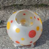 Art Deco night light in marble and enamelled glass from the 1930s.