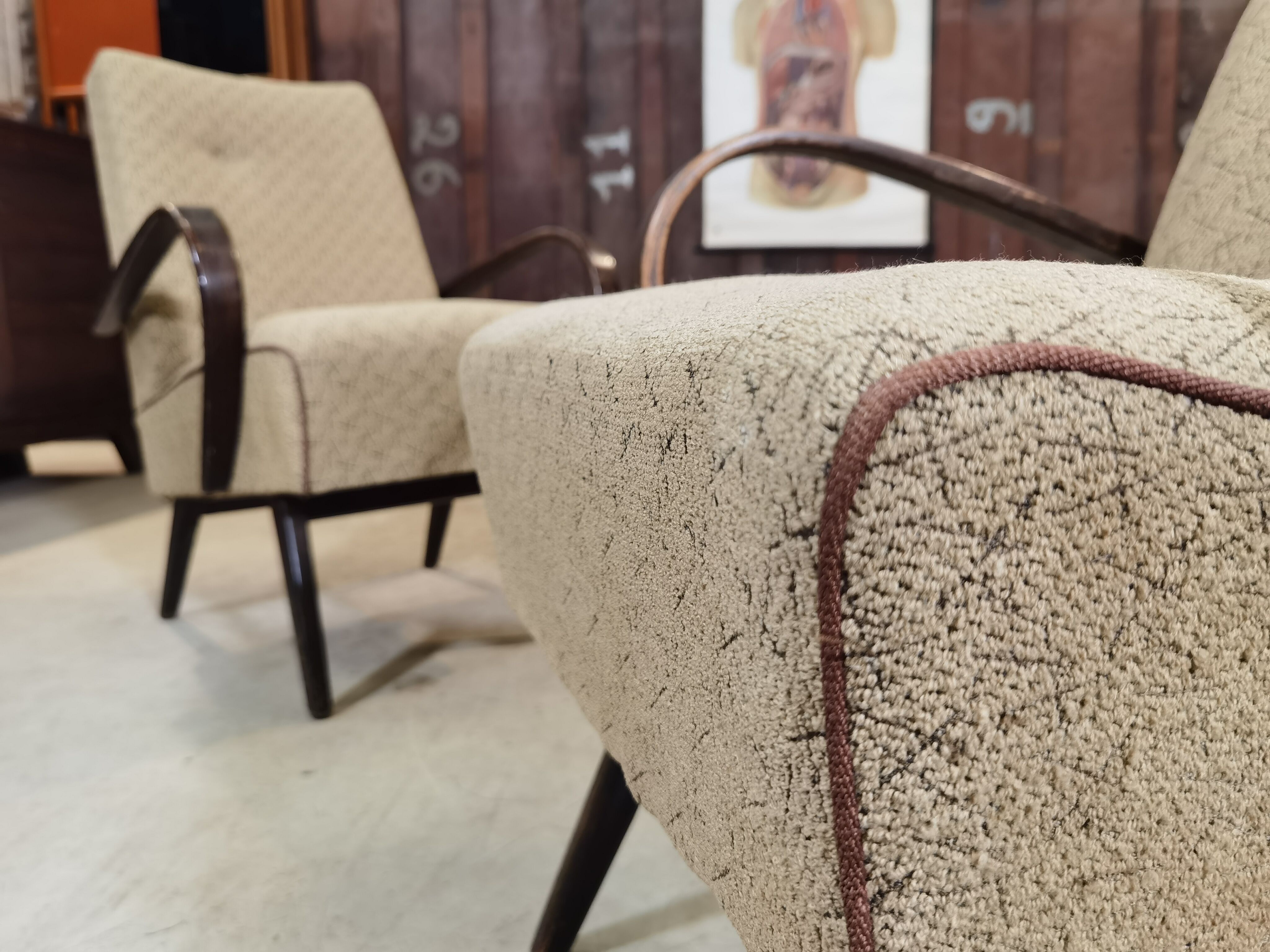 Pair of chairs Type 53 Jaroslav Smidek for Ton