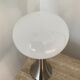 Pair of lamps mushroom opaline and chromed metal 80s