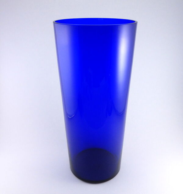 Vase de parquet bleu cobalt tchèque 1950-1960