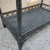 Vintage rattan server with XL serving tray circa 1960