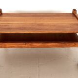 Salon de campagne italien en chêne avec nouveau revêtement en tissu bouclé, années 1970