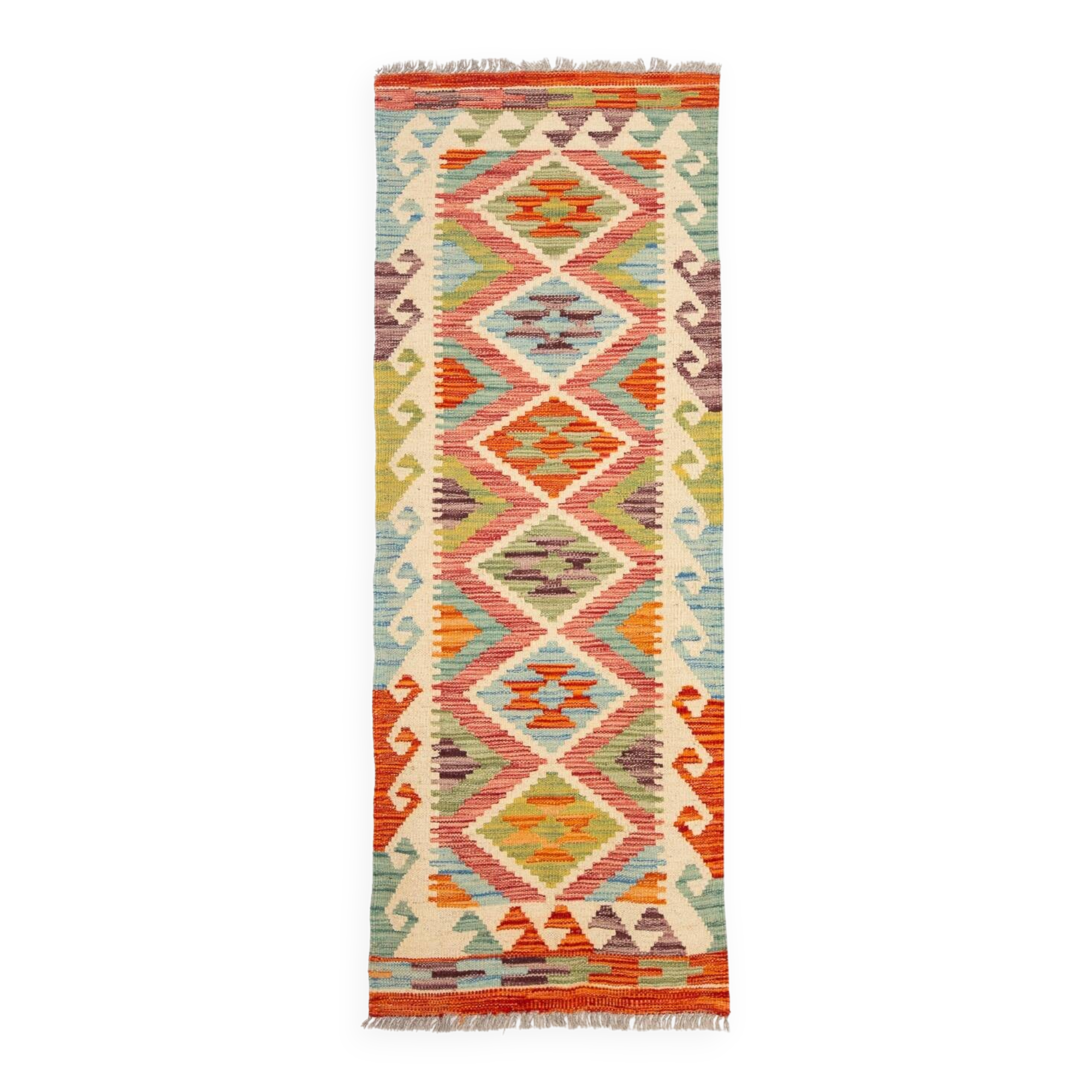 Kilim afghan pachtoune de couloir 149 x 53 cm