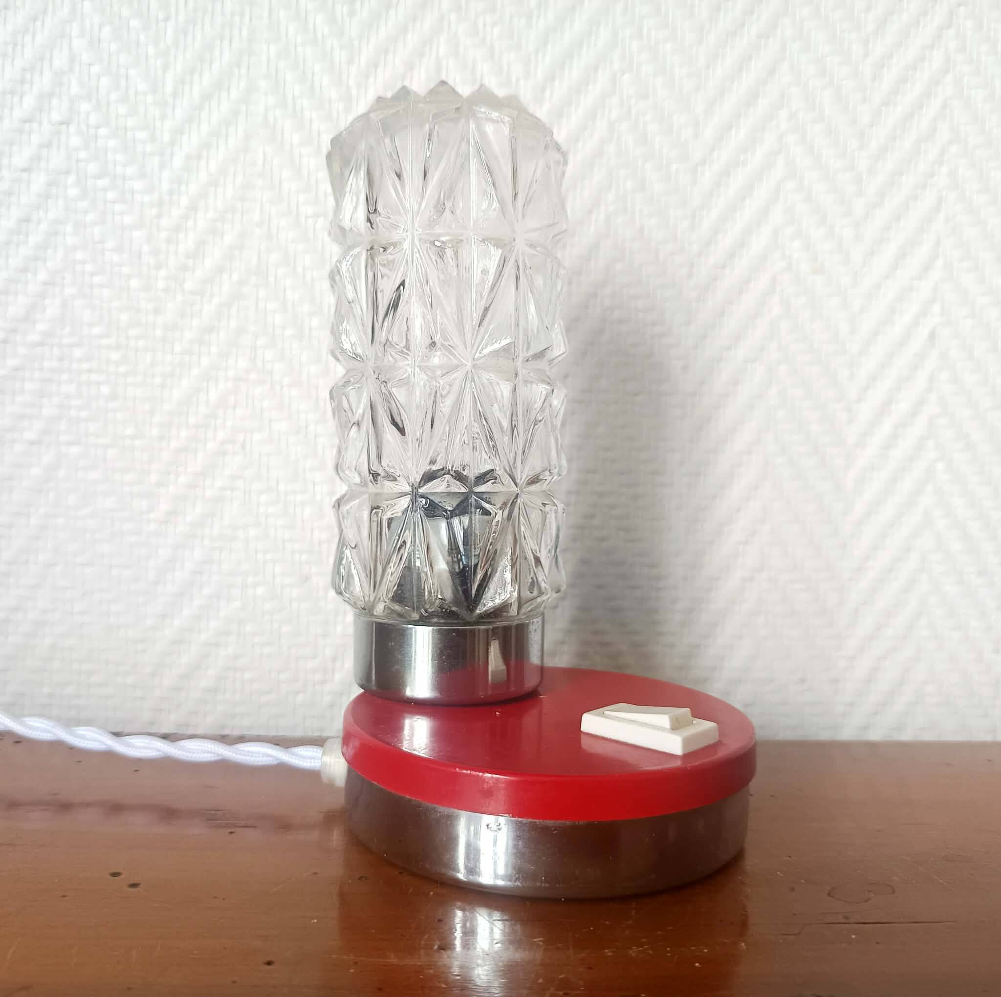 Space age night light glass 1970