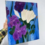 Painting, oil on canvas flowers