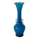 jagged sky blue opaline vase and small handles Design 1960