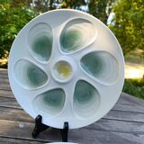 4 green/yellow oyster plates from Salins, 1970