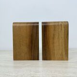 Vintage pair of wood bookends , 1970s