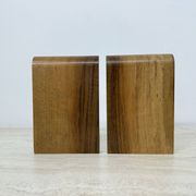 Paire de serre-livres en bois vintage, années 1970