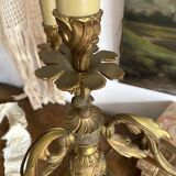 Chandelier lamp with 4 lights in gilded bronze.