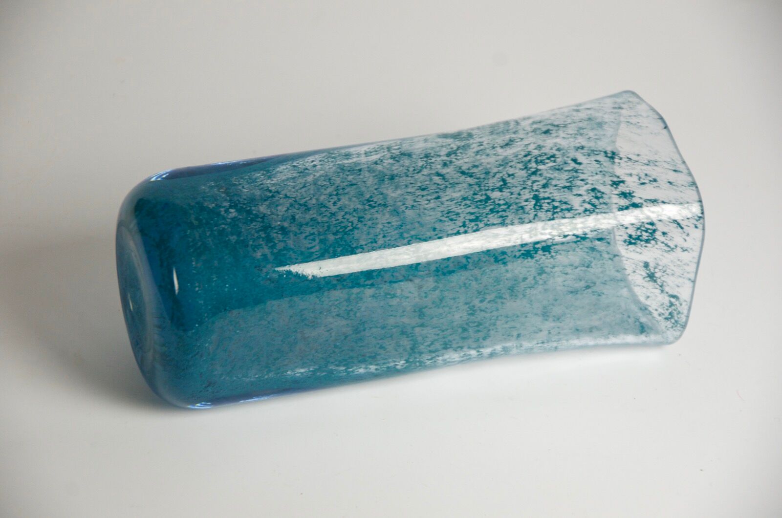 Spotted blown glass vase
