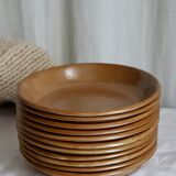 11 assiettes en grès moucheté brenne grès de france