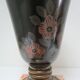 Lampe vasque art déco métal et marbre signée a.ducobu décor fleurs oiseau