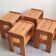Set of 4 vintage 1970s pine side tables or bedside tables.