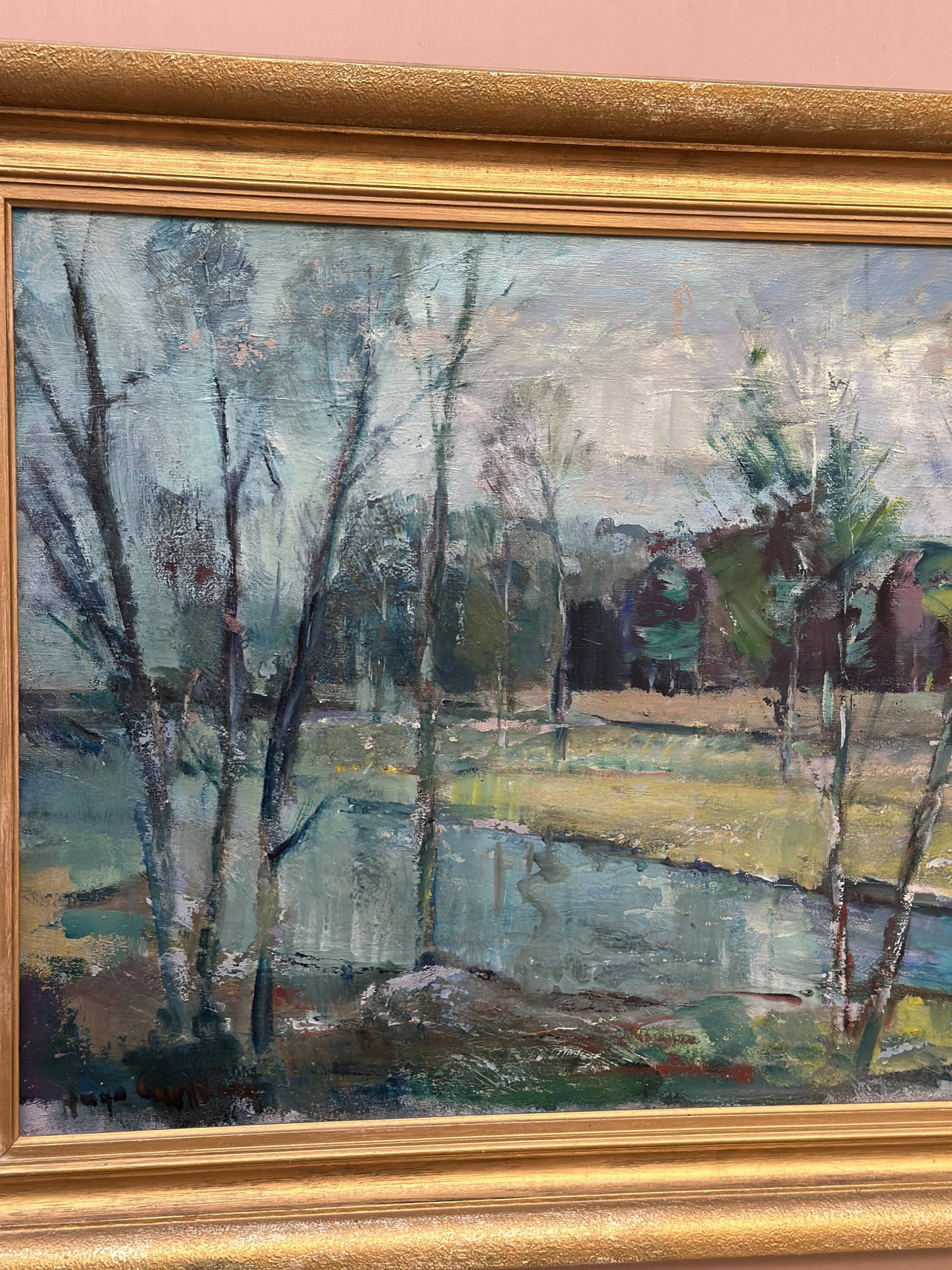 Swedish Oil on Canvas – “Obscured by Trees” by Hugo Carlberg