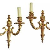 2 anciennes appliques bronze style Louis XVI