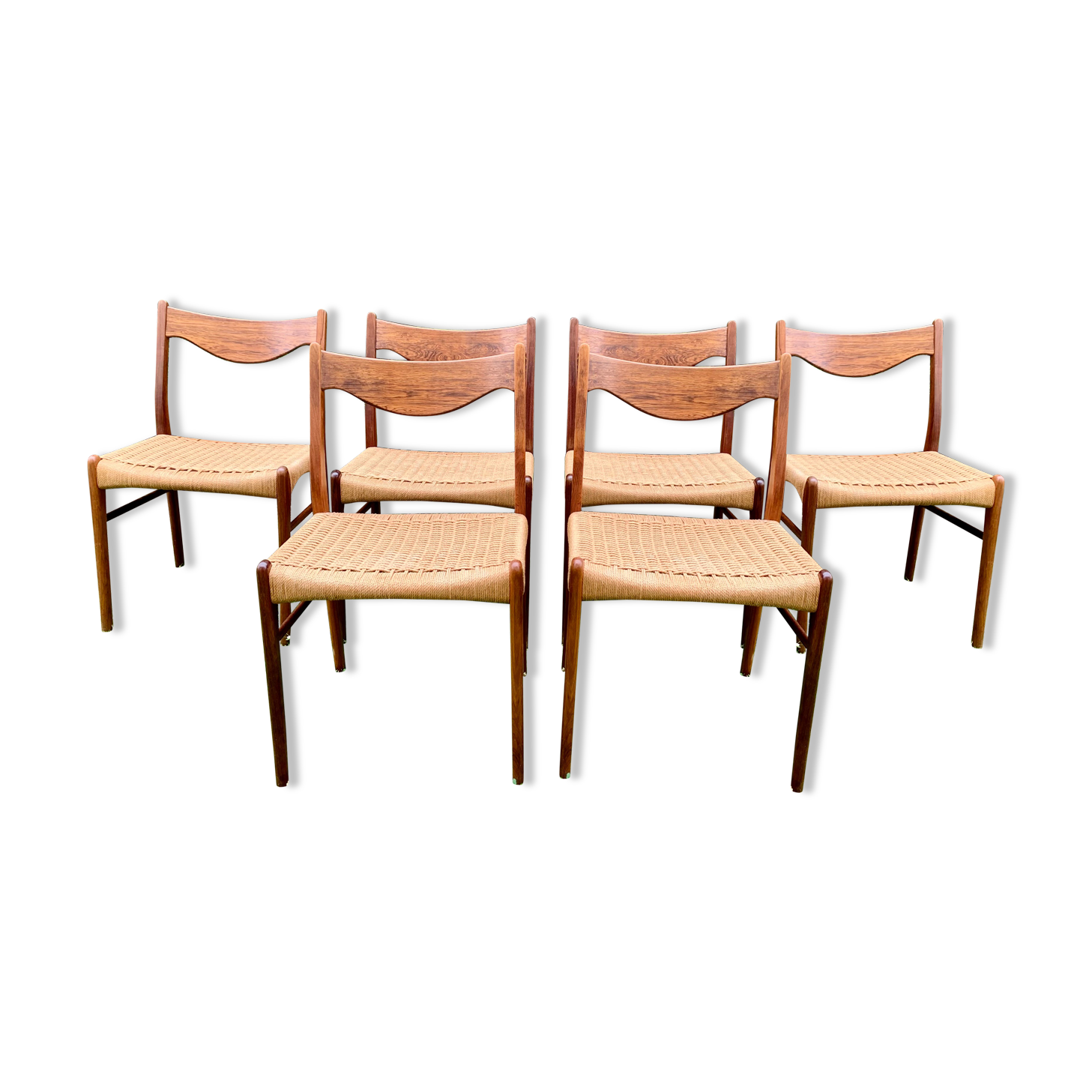 Suite of 6 chairs by Arne Wahl Iversen for Glyngøre Stolefabrik 60s