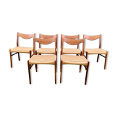 Suite of 6 chairs by Arne Wahl Iversen for Glyngøre Stolefabrik 60s