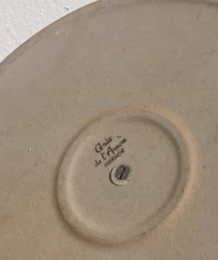 Stoneware and wood cheese board