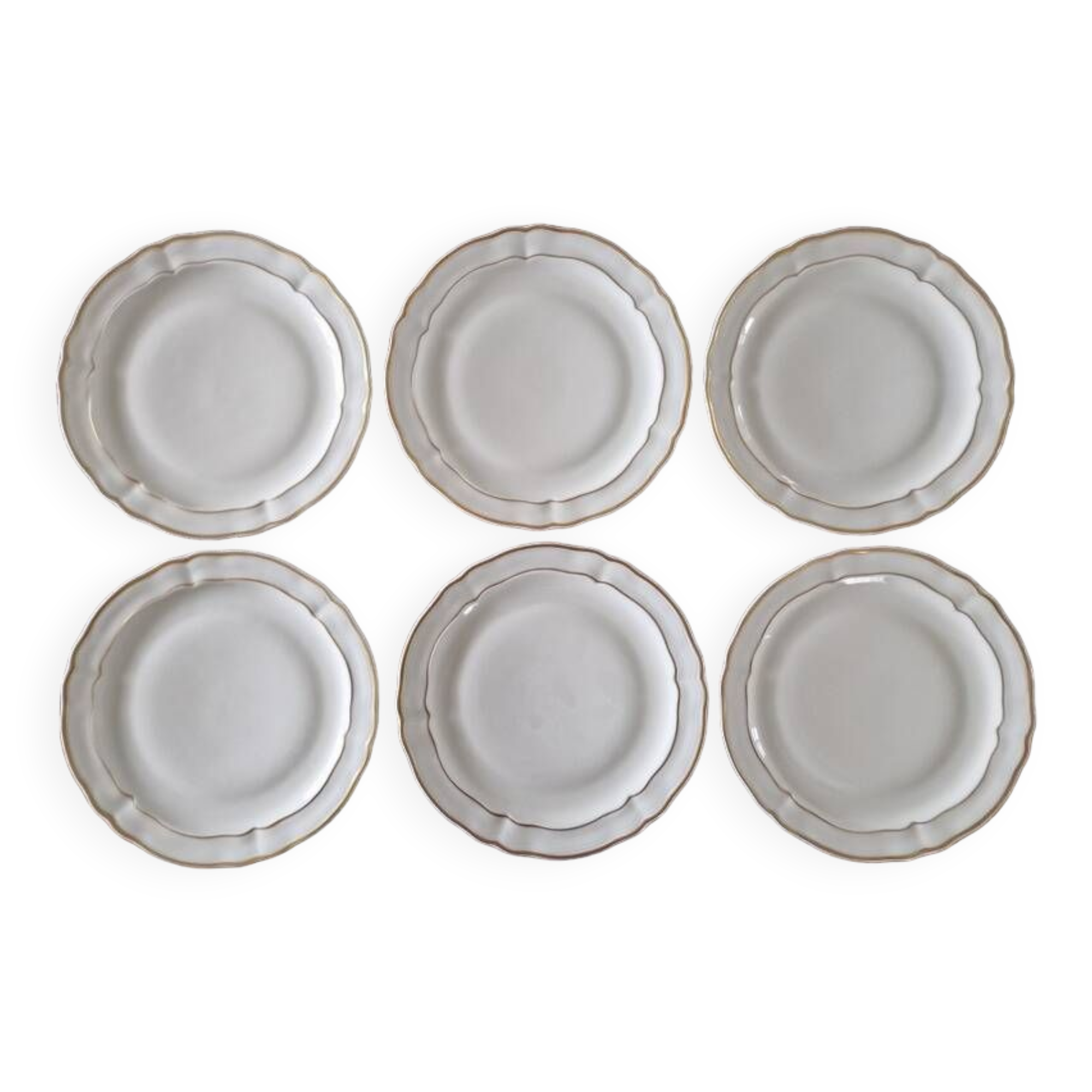 Bernardaud à Limoges - Série de 6 assiettes à dessert - Modèle Louis XV