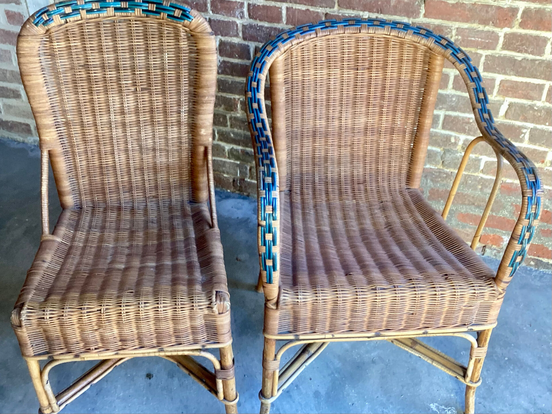 Salon de jardin en rotin vintage