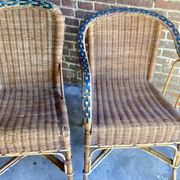 Salon de jardin en rotin vintage