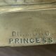 Pair of antique english princess of diamonds brass candlesticks