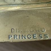 Pair of antique english princess of diamonds brass candlesticks
