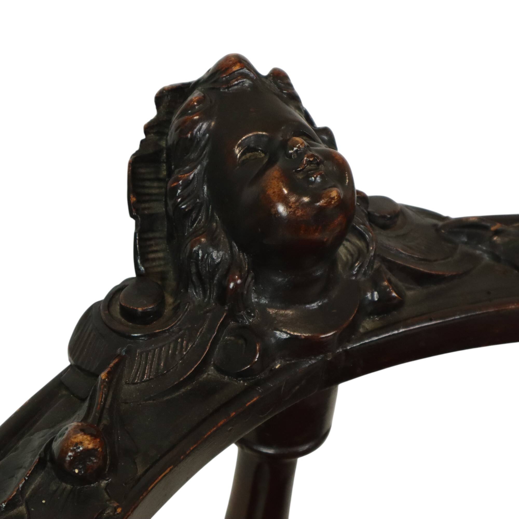 Antique Italian Oak Corner Chair Renaissance Style