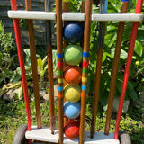 Vintage wooden croquet game