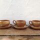 Vintage sandstone coffee cup set