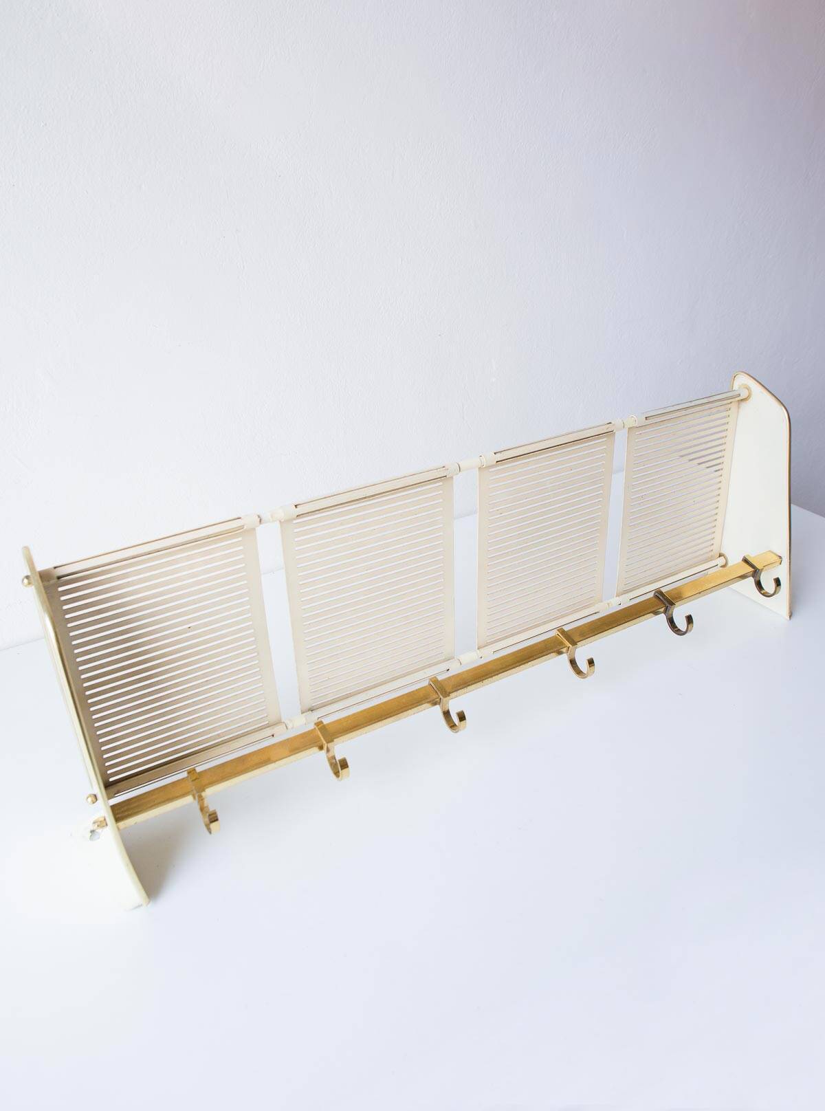 1950s German metal wall coat rack