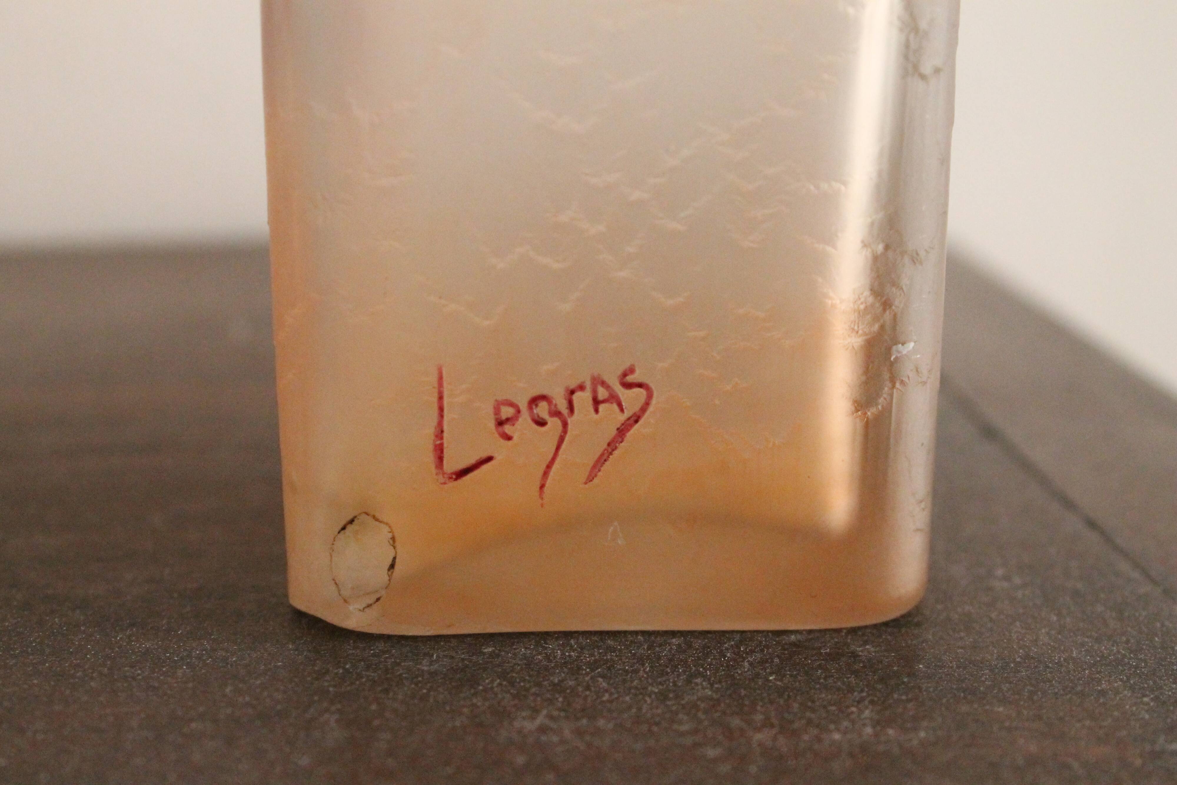 François-Théodore Legras square-sectioned vase, Rubis series, Art Nouveau, 1900