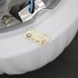 1970s Pair of Ceilink or Wall Lights in Milky Glass, Czechoslovakia