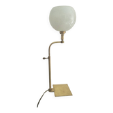 Antique brass and opaline glass lamp – Modernist piece, 1940s