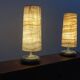 High pair of table lamps in Ceramic and raffia shade - France 1960