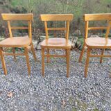 3 bistro chairs, light colour
