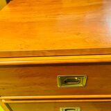 Gautier “Marine” bedside table in wood and brass, 1991