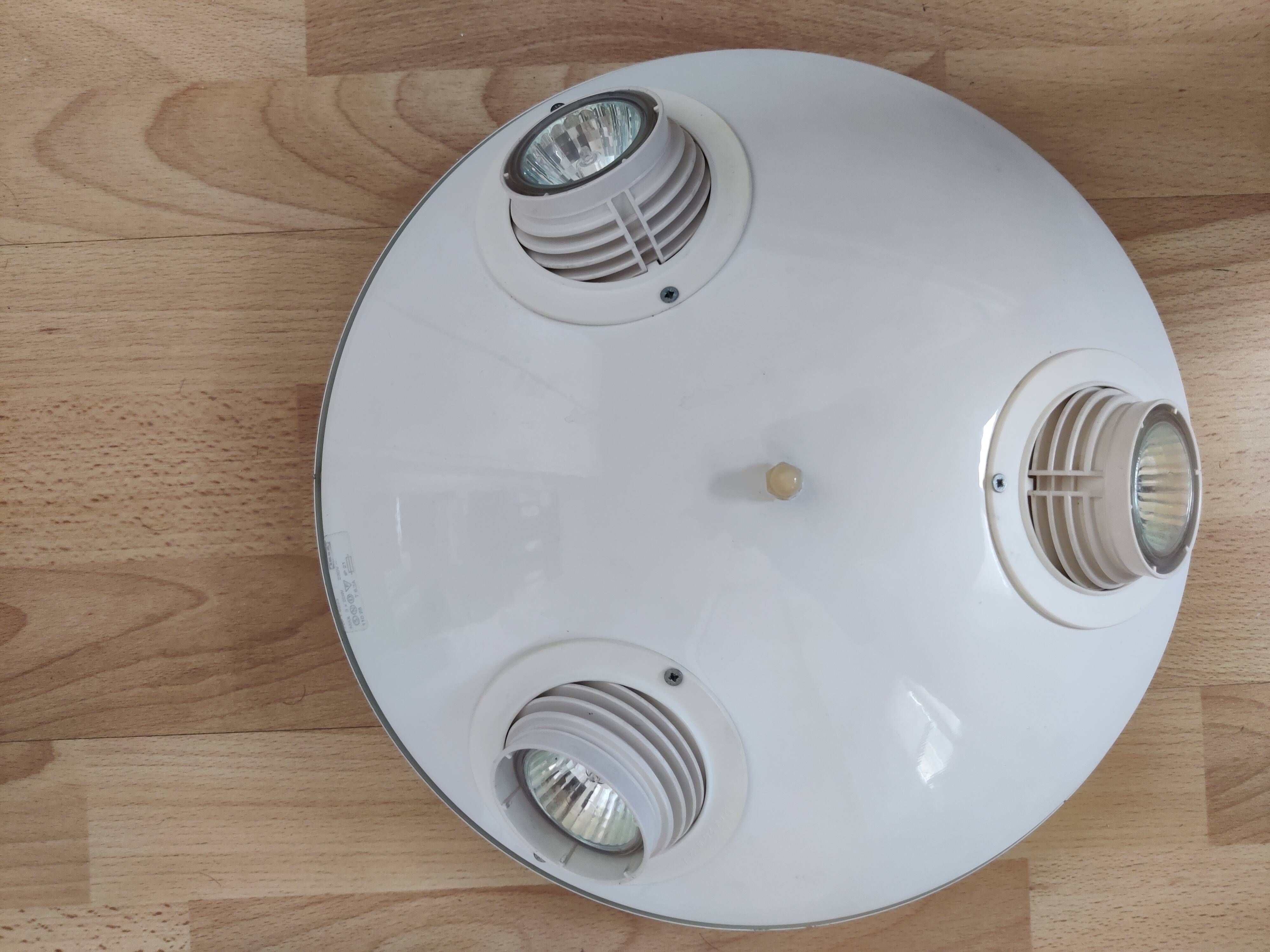 White Ikea vintage ceiling light with 3 adjustable spotlights, 90s