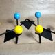 Lot 3 hooks coat racks with 2 balls vintage