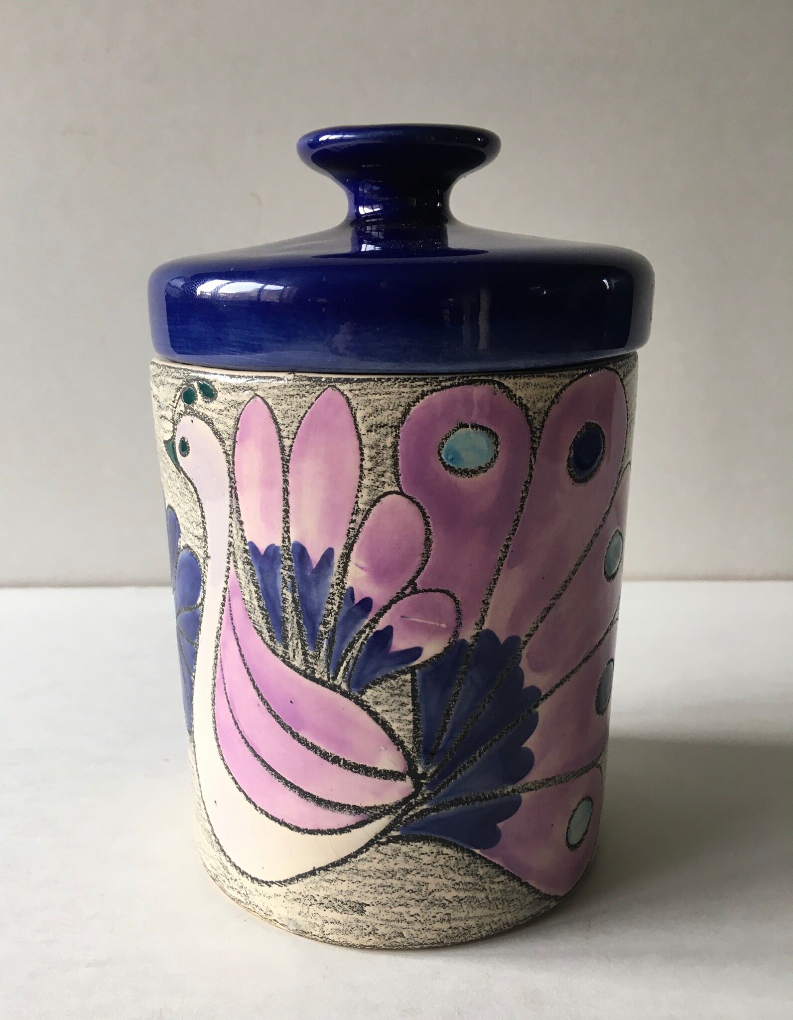 Vintage ceramic covered pot
