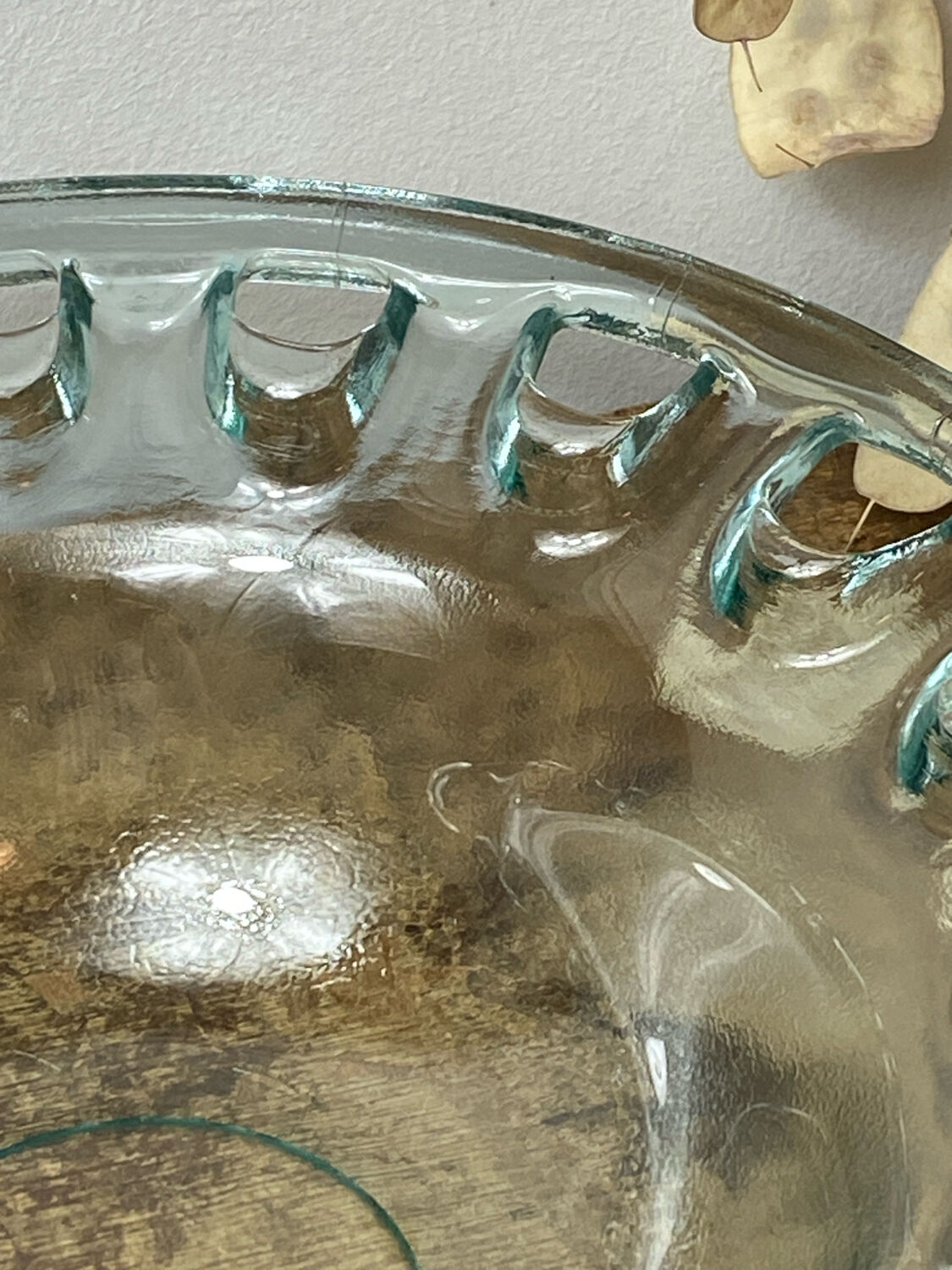 Blown glass salad bowl