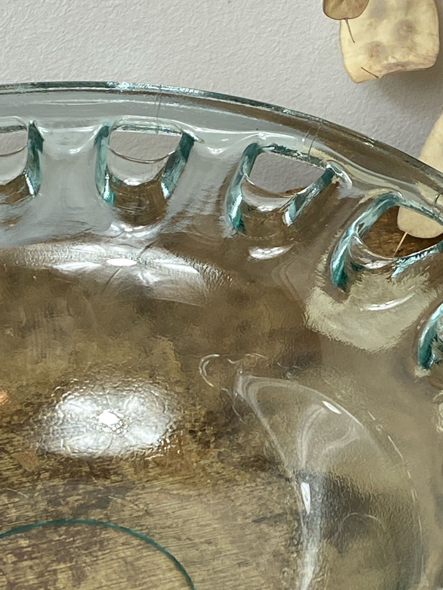 Blown glass salad bowl