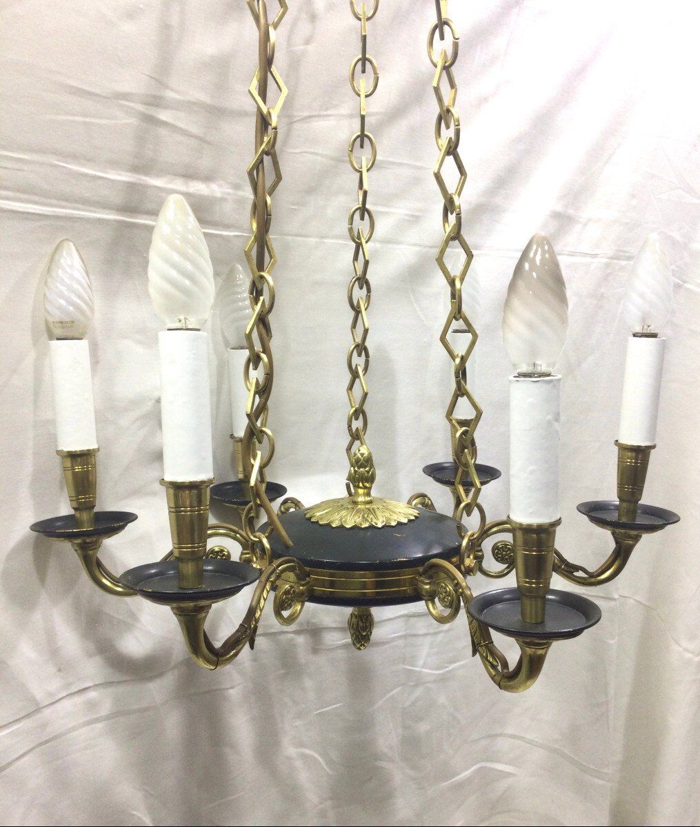 Empire chandelier with 6 lights
