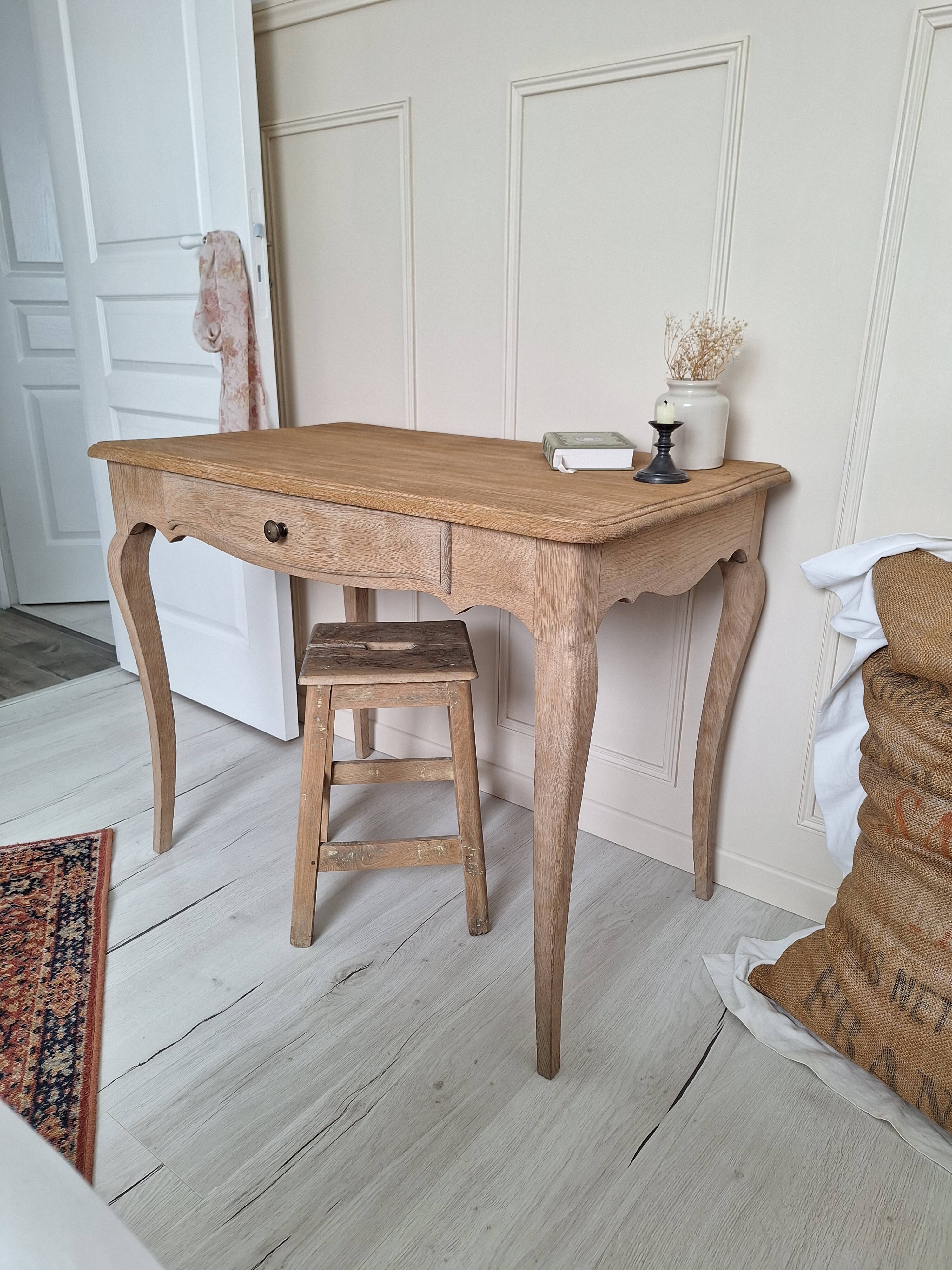 Antique oak side table in Louis XV style